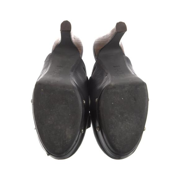 Marni Black Leather Platform Mules Women’s Size 6.5 Round Toe Slip On Tie - Picture 7 of 9